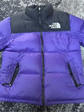 The North Face Black Jacket with Purple Logo